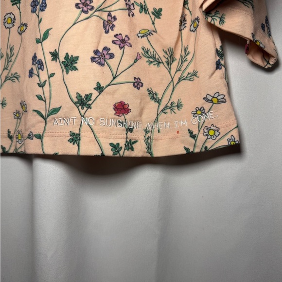 Adidas Floral Cropped Tee Peach Pink Women’s S - Picture 6 of 6
